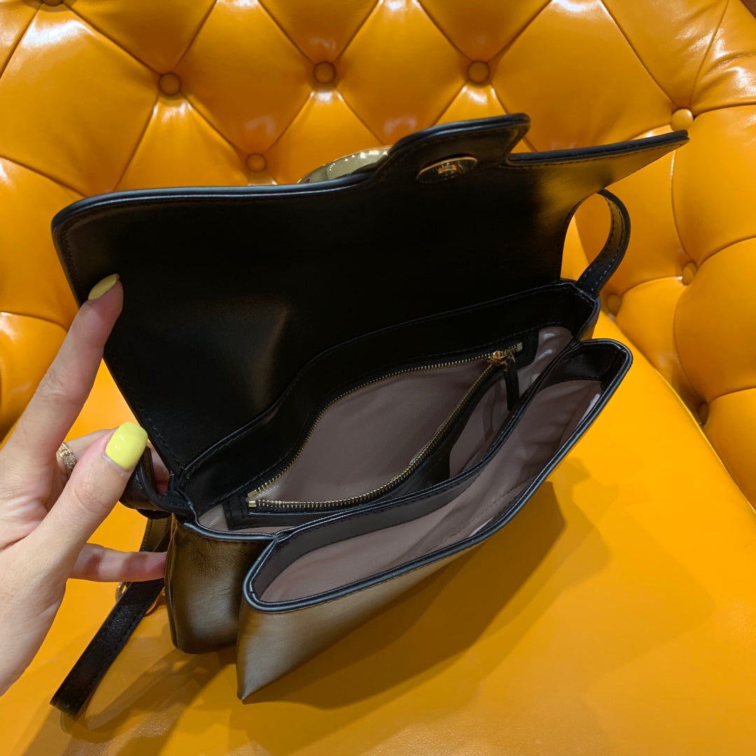 GG Arli Bag 25cm Black Calfskin Gold Hardware mysite