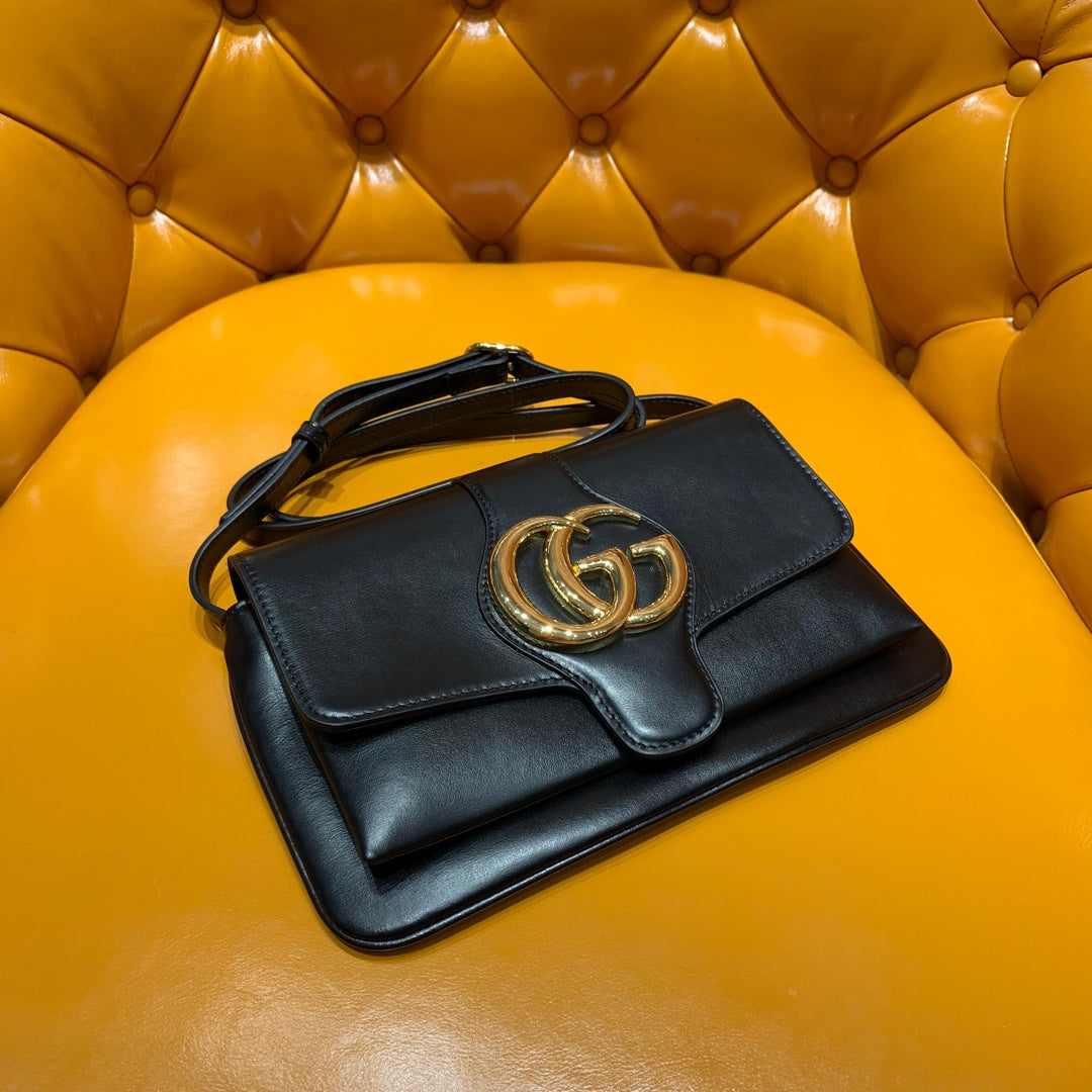 GG Arli Bag 25cm Black Calfskin Gold Hardware mysite