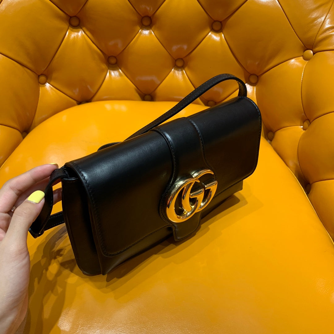 GG Arli Bag 25cm Black Calfskin Gold Hardware mysite