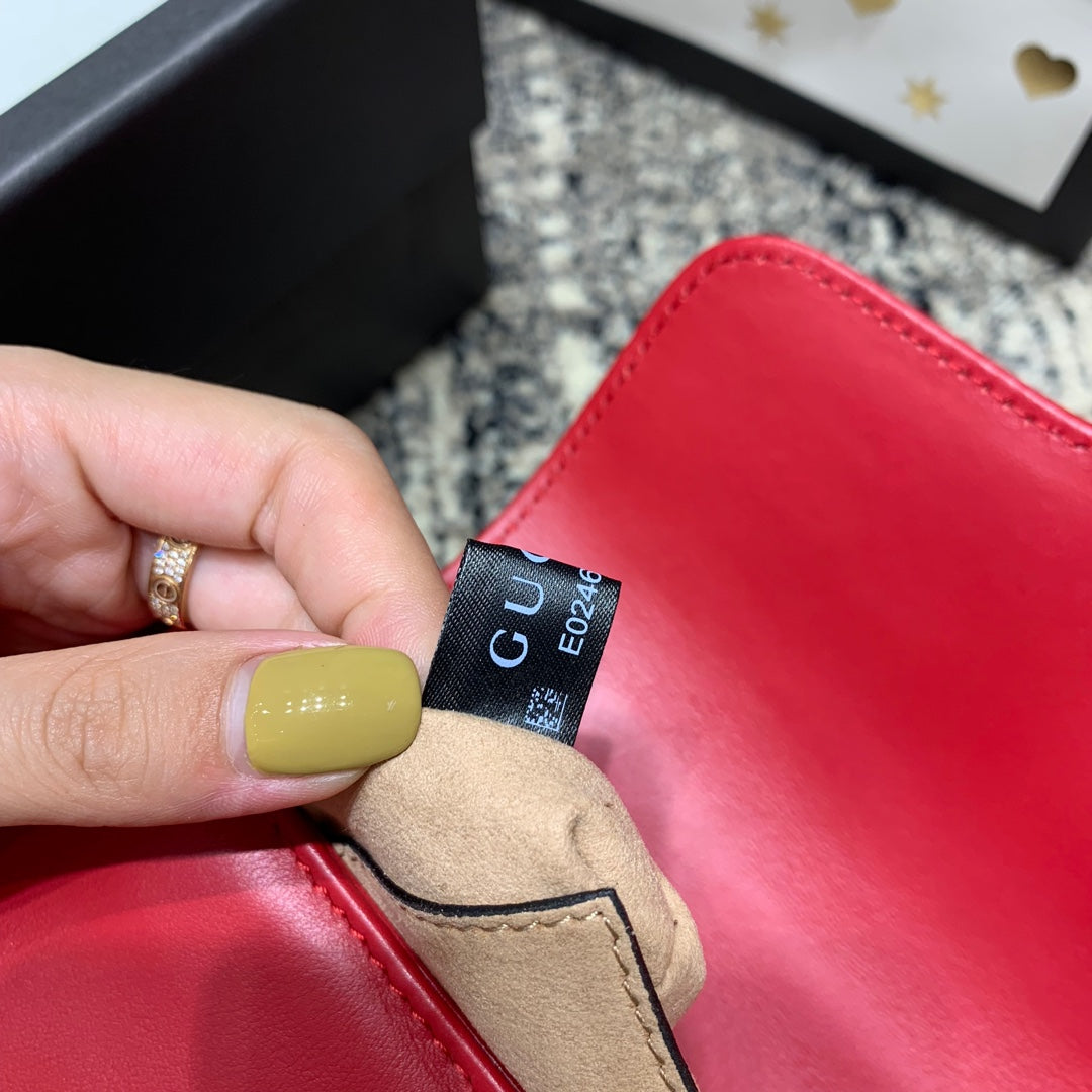 GG Marmont 21cm Mini Top Red Calfskin Gold Hardware mysite