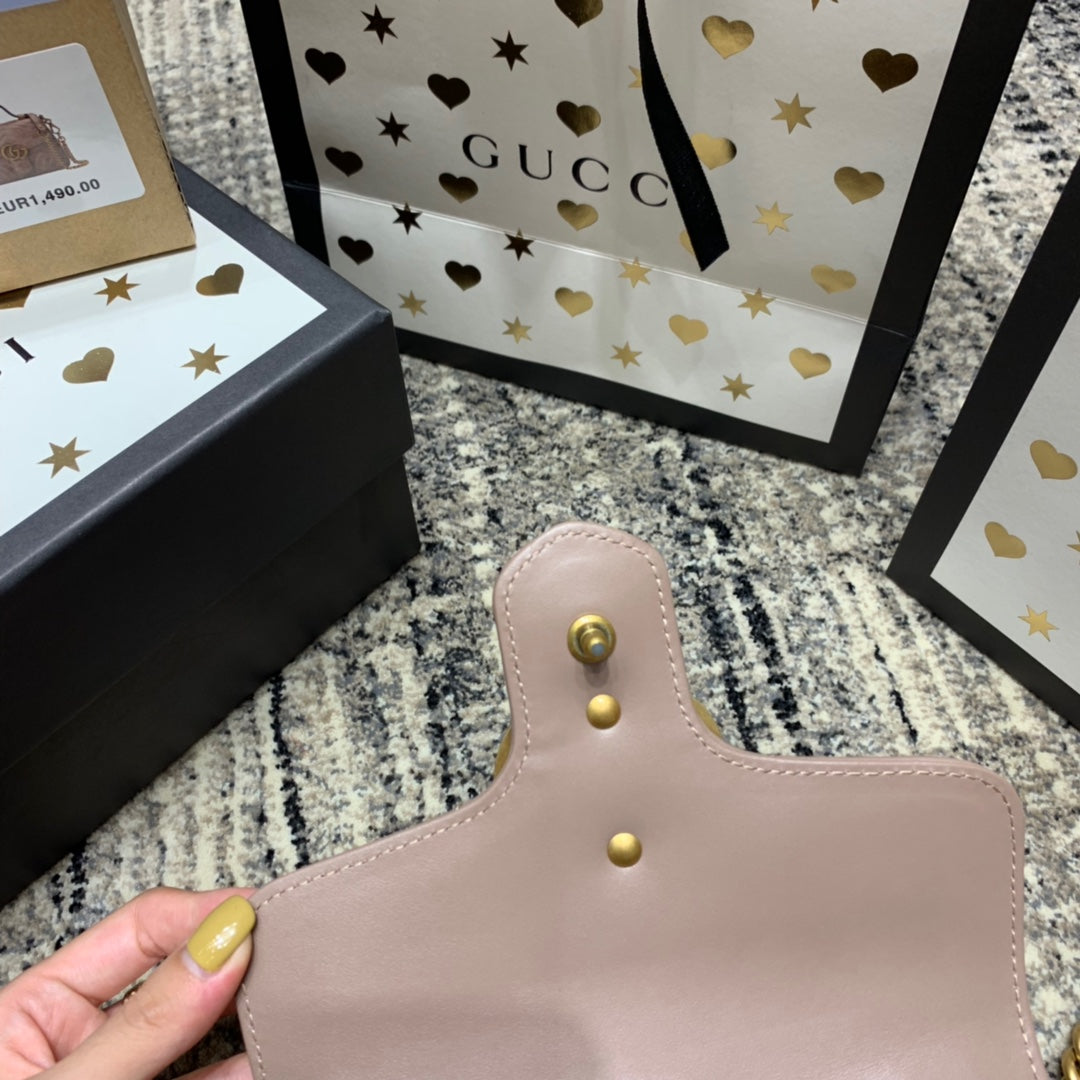 GG Marmont 21cm Mini Top Dark Beige Calfskin Gold Hardware mysite