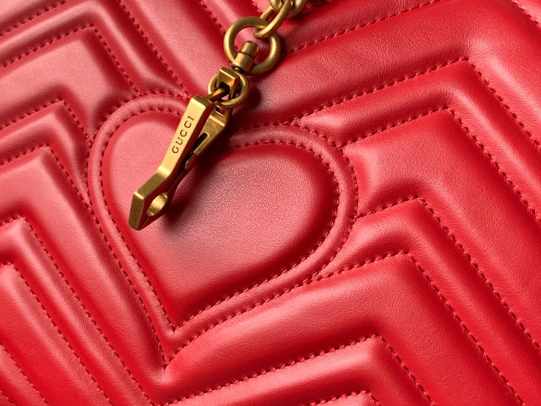 GG Marmont 26.5cm Red Calfskin Gold Hardware mysite