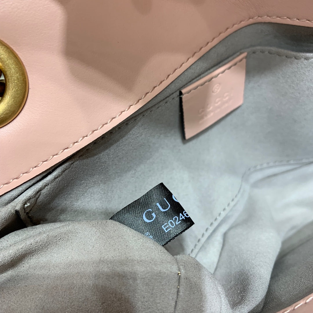 GG Marmont 22cm Pink Calfskin Gold Hardware mysite