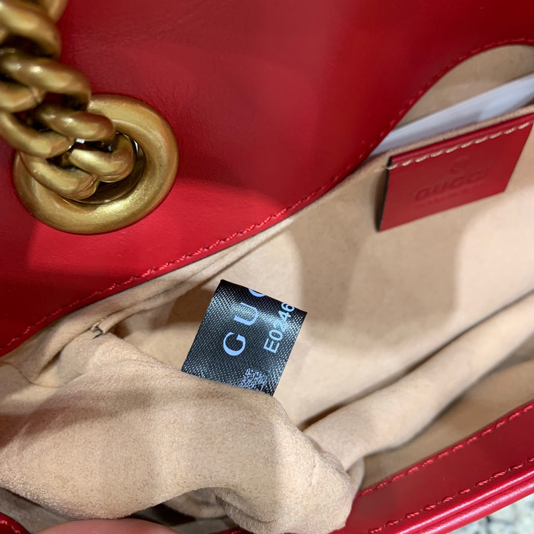 GG Marmont 22cm Red Calfskin Gold Hardware mysite