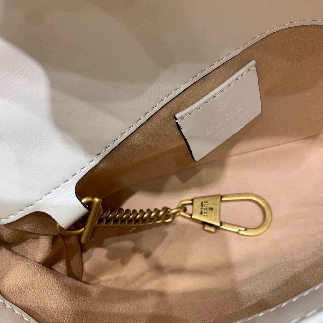 GG Marmont Mini 16.5cm White Calfskin Gold Hardware mysite