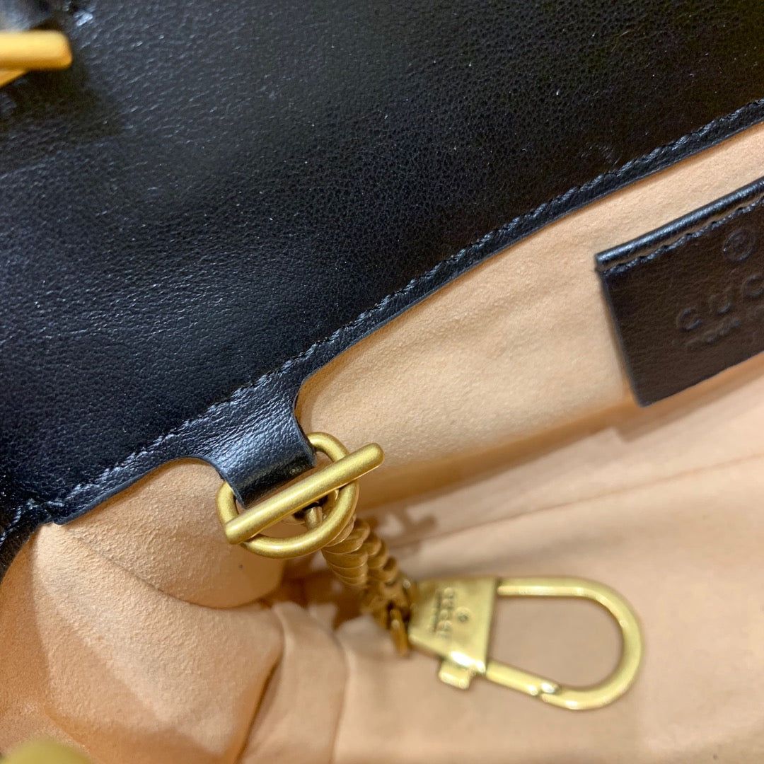 GG Marmont Mini 16.5cm Black Calfskin Gold Hardware mysite