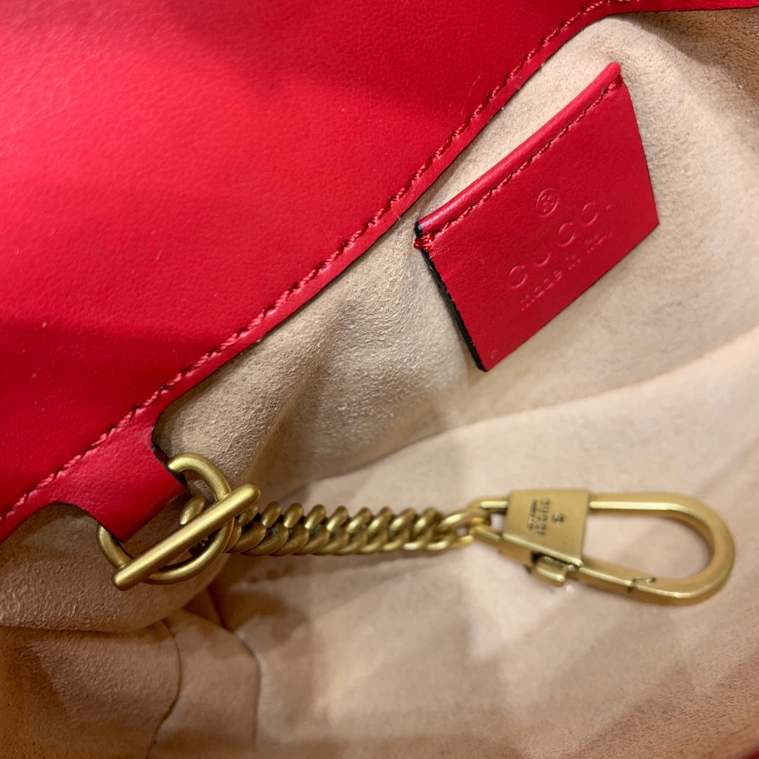 GG Marmont Mini 16.5cm Red Calfskin Gold Hardware mysite