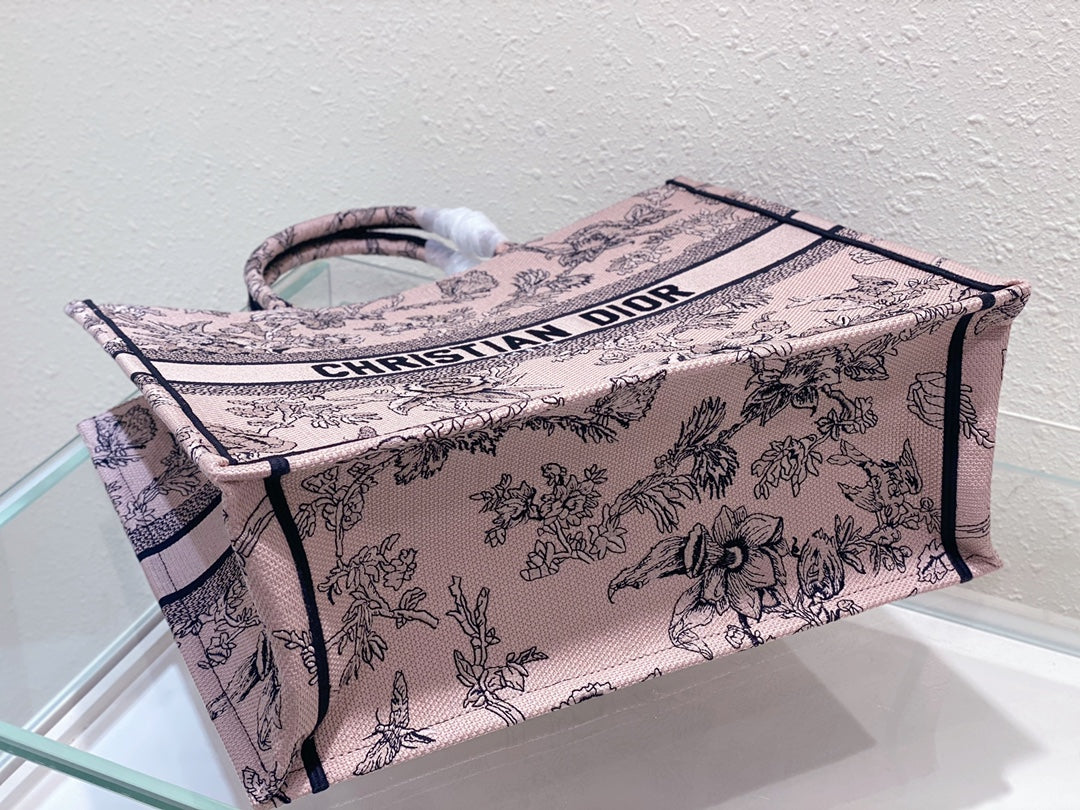 Large CD Book Tote 42cm Jardin Botanique Pink mysite