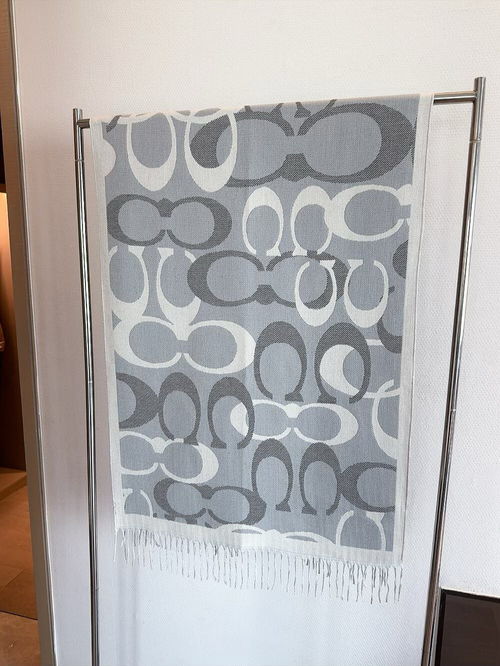 Simple Monogram Cashmere Fringed Scarf-10 mysite