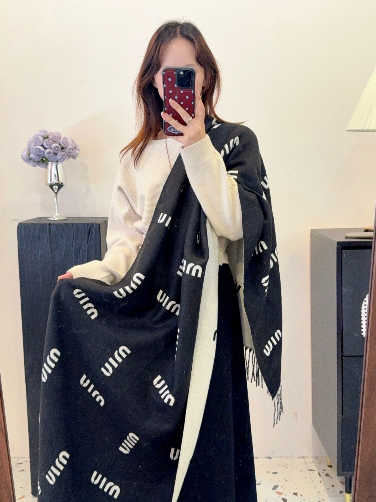 Unique Knit Pattern Cashmere Scarf mysite