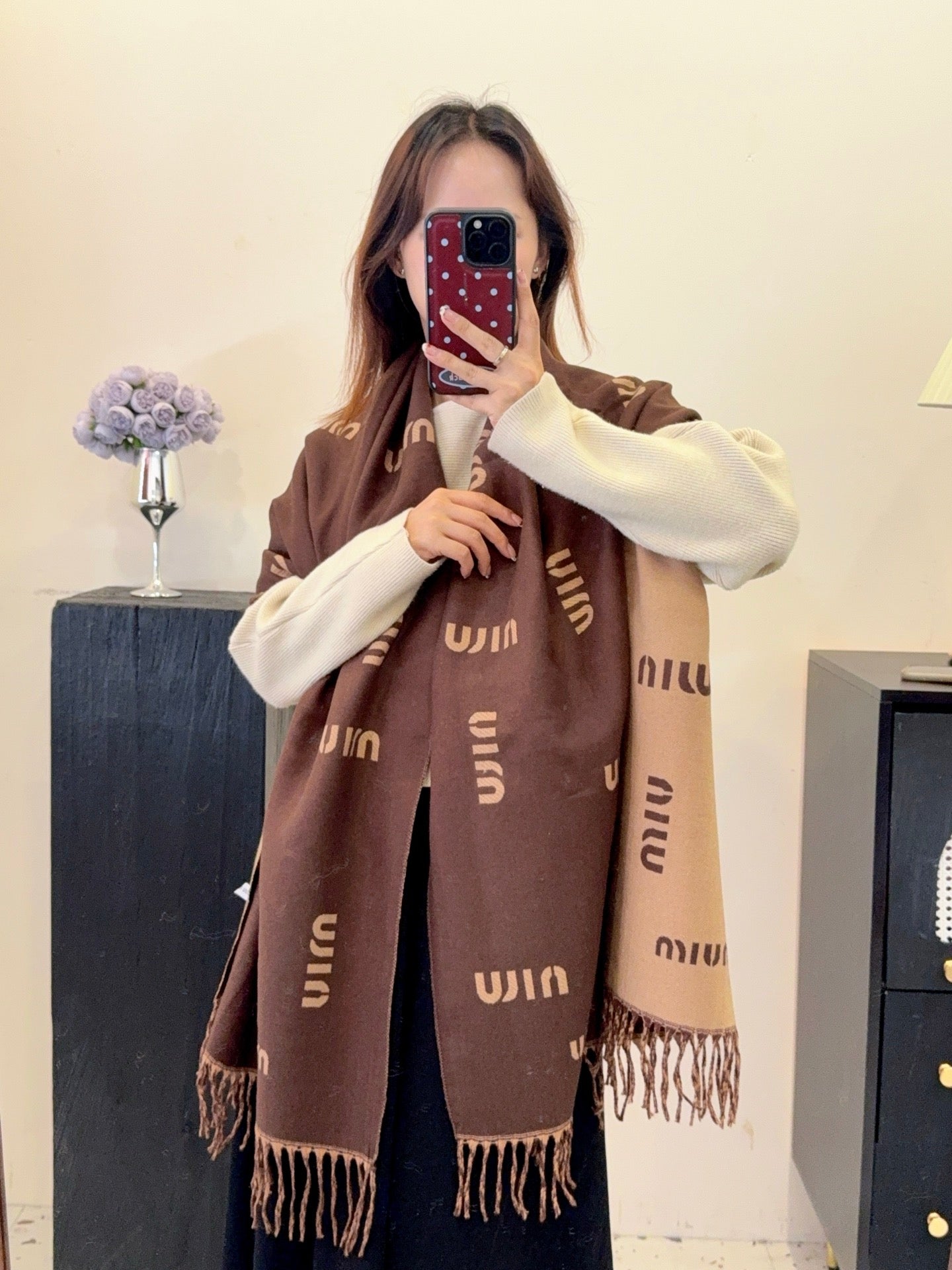 Unique Knit Pattern Cashmere Scarf mysite