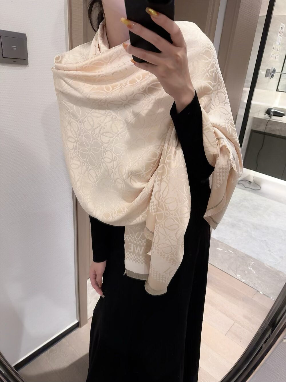 Premium Double-sided Cashmere Fringed Scarf mysite