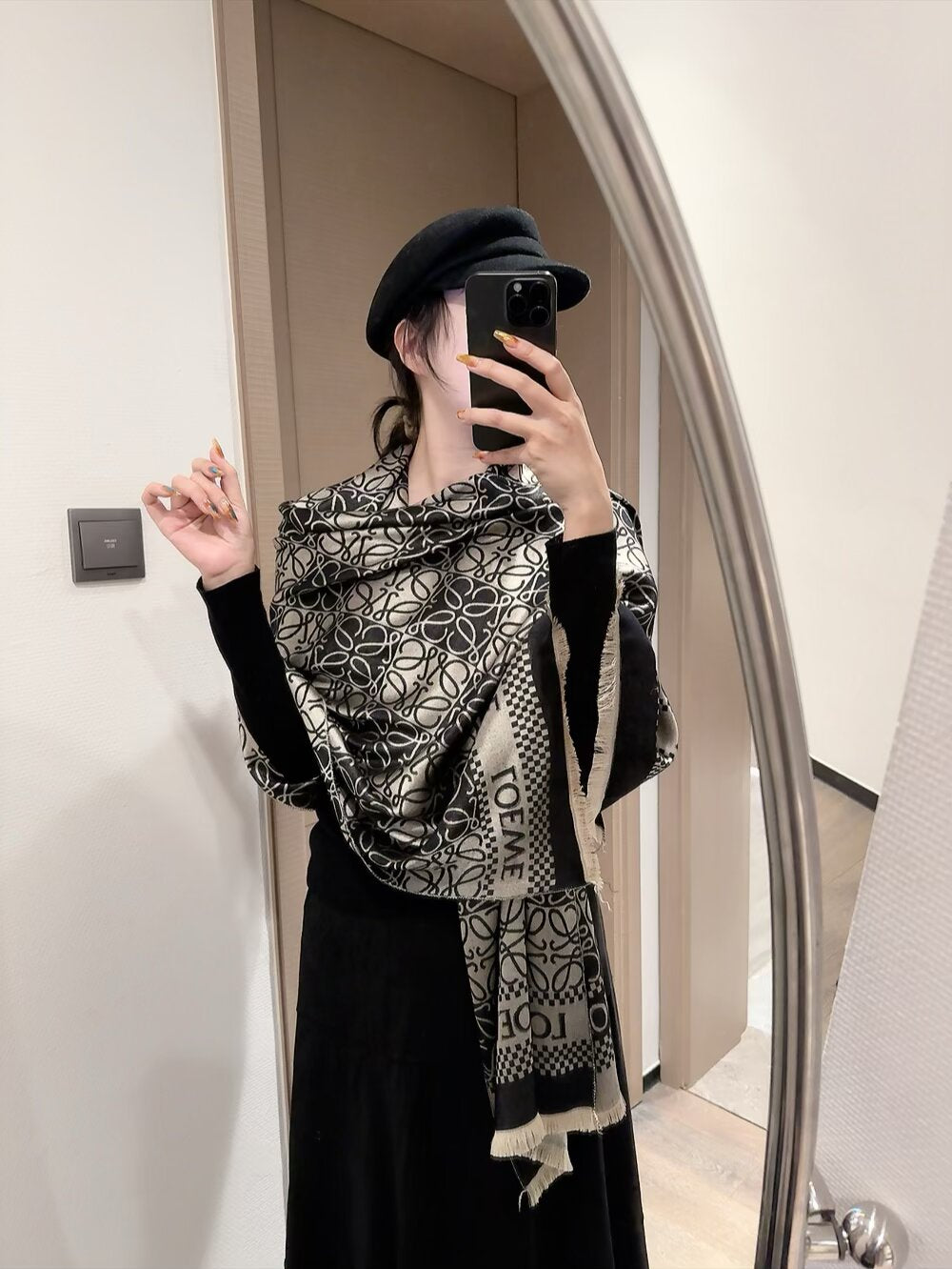 Premium Double-sided Cashmere Fringed Scarf mysite