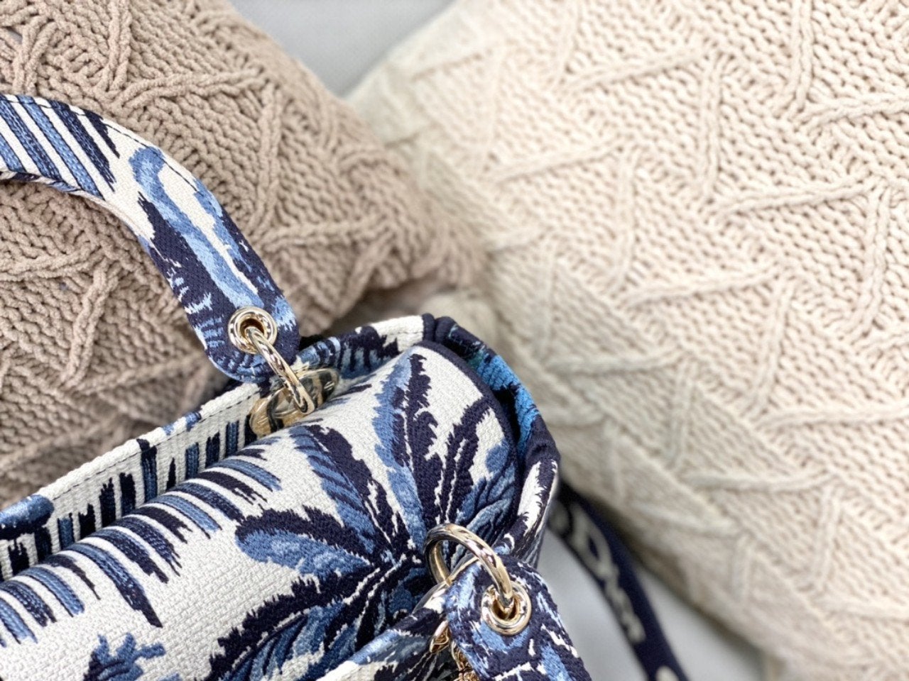 MEDIUM LADY D-LITE BLUE PALMS EMBROIDERY mysite