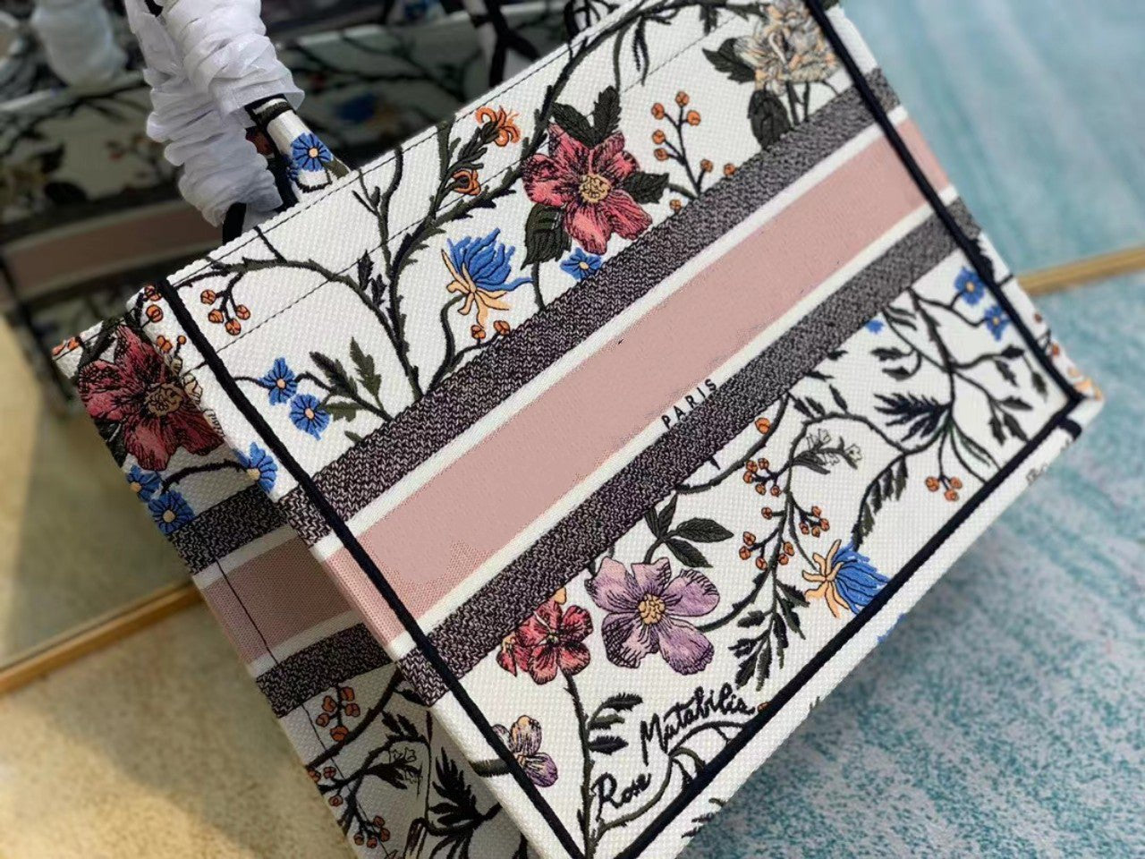 MEDIUM LADY D-LITE 24 PINK MULTI COLOR PAISLEY EMBROIDERY mysite