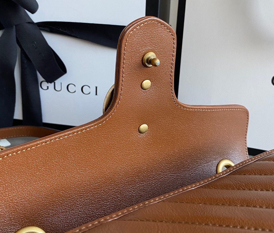 GG Marmont 26cm Brown Calfskin Gold Hardware mysite